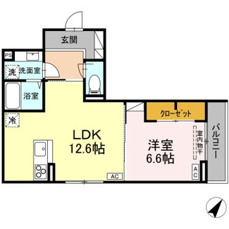 【間取り】 | D-ROOM甲府市国母B