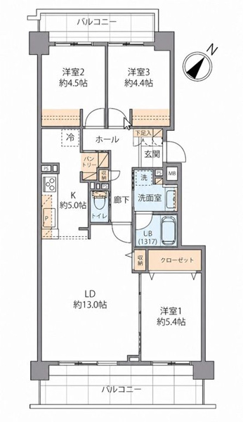【間取り】 | リベーラガーデンA棟（パークウィング）☆仲介手数料無料☆
