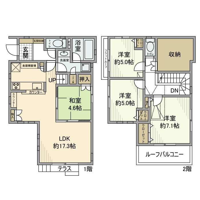 小倉戸建の間取り|間取りです。