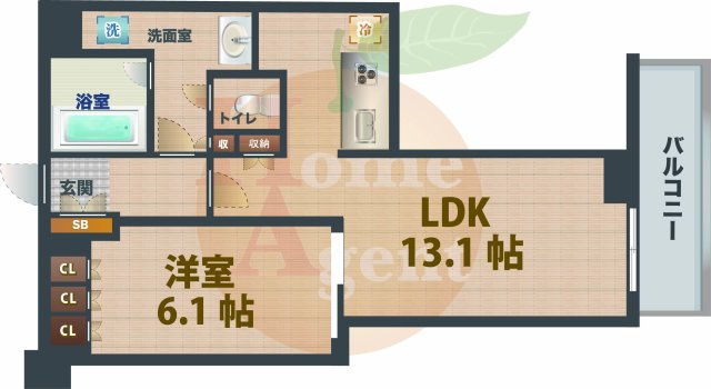 【間取り】 | アトラスタワー西新宿 | 1LDKのお部屋です。