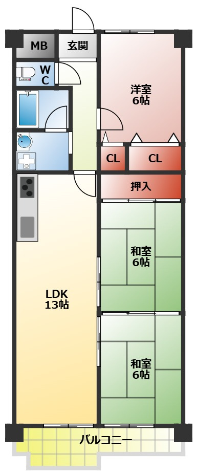 朝日プラザ寝屋川の間取り