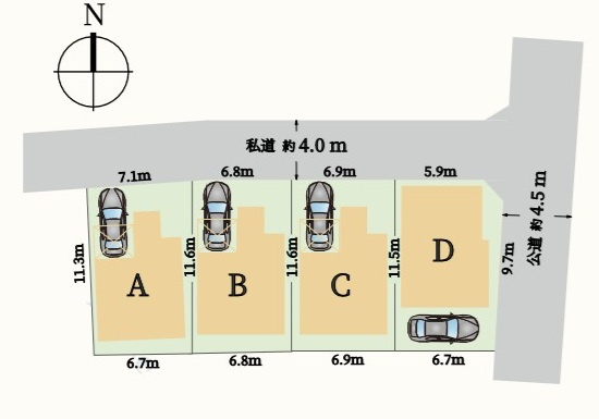 西東京市泉町2丁目 西武新宿線 西武柳沢駅 新築戸建の区画図