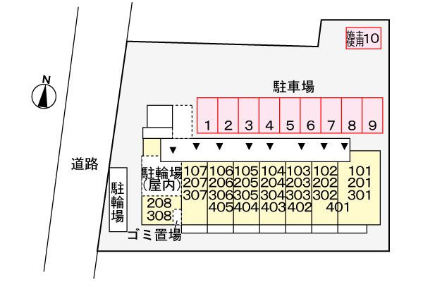 ディアコート山科の駐車場