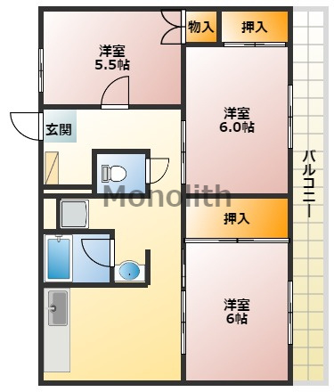 ビレッジハウス草部4号棟の間取り