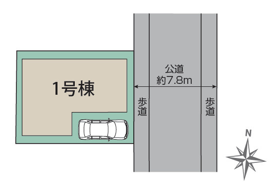練馬区中村2丁目　長期優良住宅　”乾太くん”設置　限定1棟の区画図