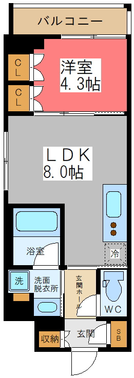 プラウドフラット渋谷笹塚の間取り