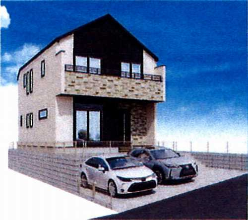 横浜市青葉区美しが丘西3期　新築戸建全2棟の外観パース