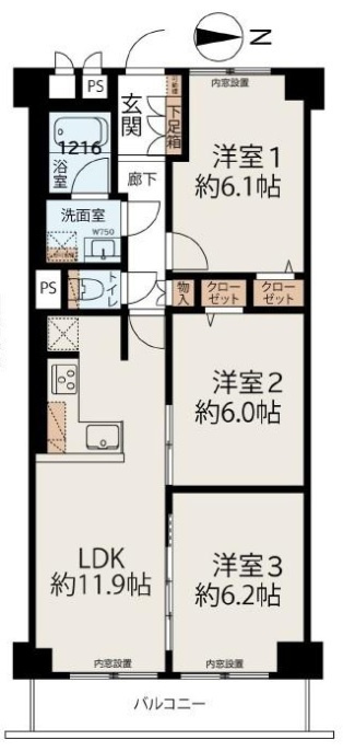 関目グリーンハイツA棟の間取り