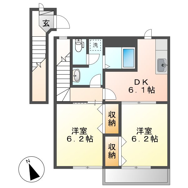 クレスメントＢの間取り