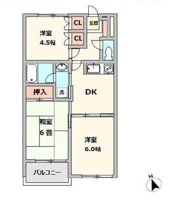 【間取り】 | ベルメゾン-船橋2丁目-