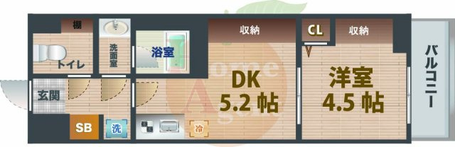 【間取り】 | ハーモニーレジデンス中野富士見町 | 1DKのお部屋です。