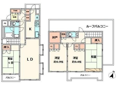 【間取り】 | ベルメゾン-船橋2丁目-
