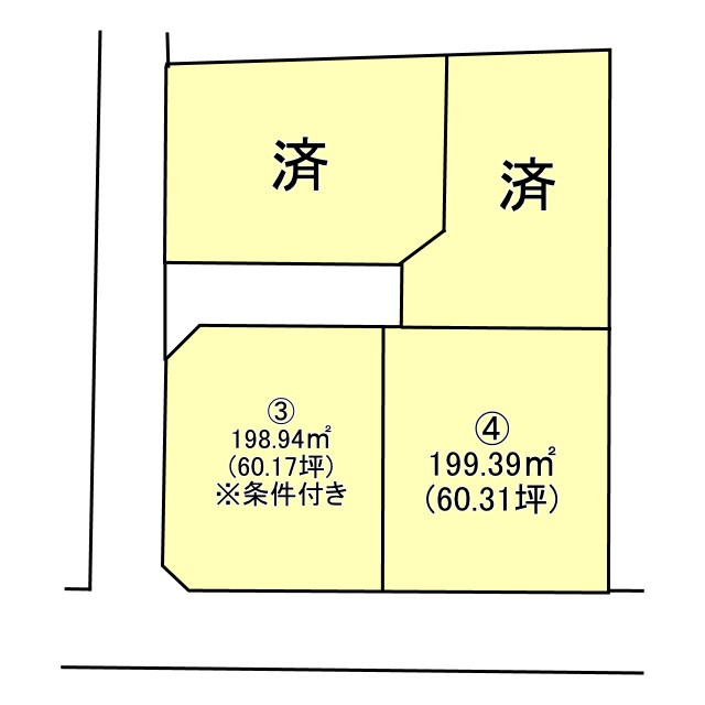 飛鳥喜多川分譲地④の土地図