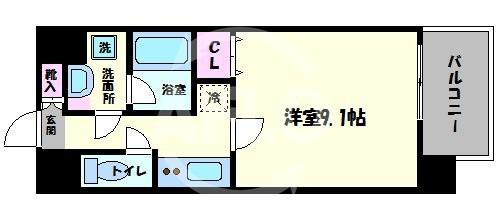 レオンコンフォート難波サウスゲートの間取り|レオンコンフォート難波サウスゲート　開放感ある間取り