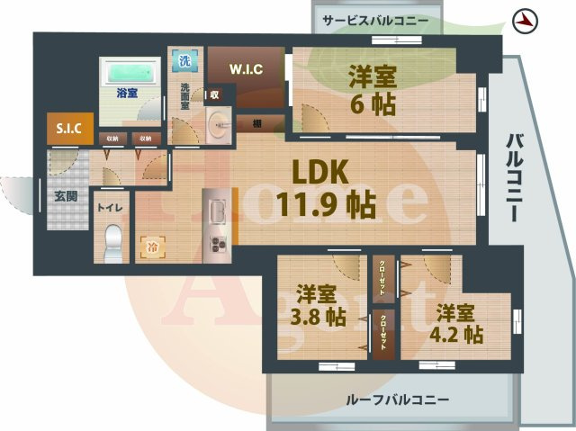 【間取り】 | テラス荻窪 | 3LD・K+WICのお部屋です。