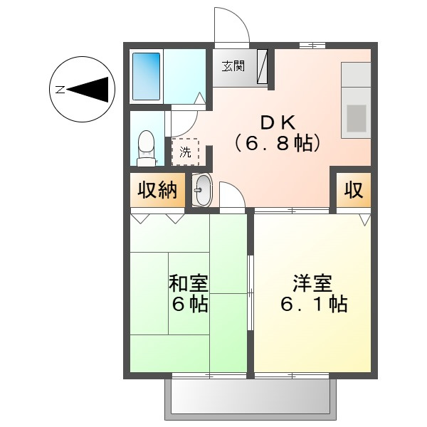 シャトレーヌ柳田Aの間取り