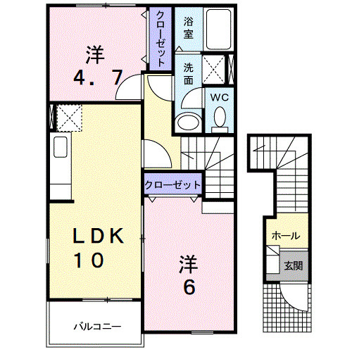モンターニュＡの間取り|使い勝手の良い間取りです♪
