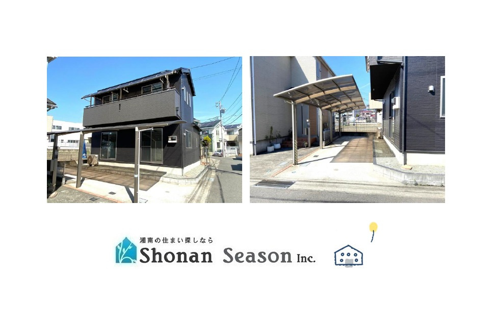伊勢原市板戸　中古戸建　34.78坪の外観|小学校近く、コンビニ（徒歩４分）小田急線「伊勢原」駅平坦徒歩圏！　
２台駐車可能なカーポートは霜もつきにくく、お車の耐用年数も大幅にUPしますよ♪
ぜひご内見下さい。