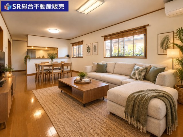 南鴻池町2丁目中古戸建の居間・リビング|リビングは広々20帖♪ご家族でゆったりとお過ごしいただけます！（家具はCGによるイメージです。）