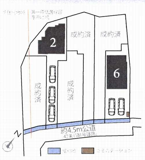 横浜市青葉区市ケ尾町　新築戸建の区画図