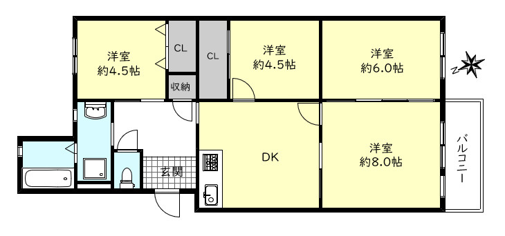 垂水高丸住宅2号棟の間取り