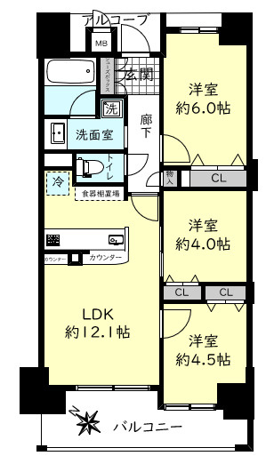 ワコーレ須磨海浜公園駅前の間取り