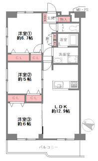 【間取り】 | サンハイツ灘