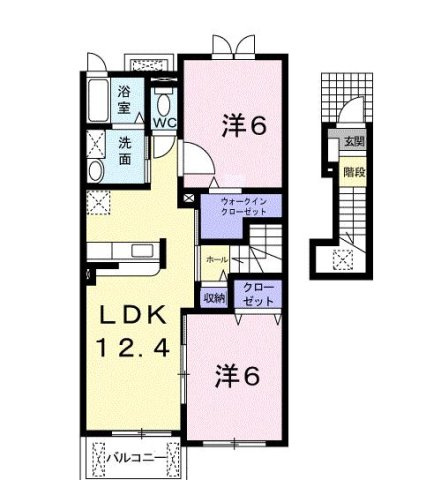 ラフレシール・ベルメゾンＢの間取り|使い勝手の良い間取りです♪