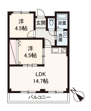 【間取り】 | クレアール忠岡　一括売アパート | 2LDKの4室はリフォーム済！全戸バルコニーは南西向きにつき、陽光が注がれる明るい住空間。
