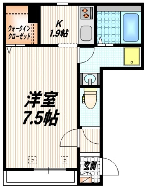 カーサ　ダイヤの間取り|★開放感のあるお部屋★
