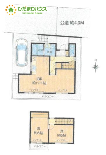 上尾市領家　中古戸建の間取り|2LDK