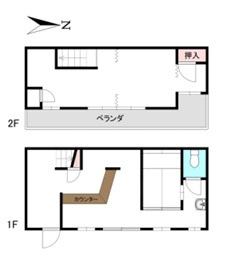 河原町通三条下る大黒町店舗の間取り