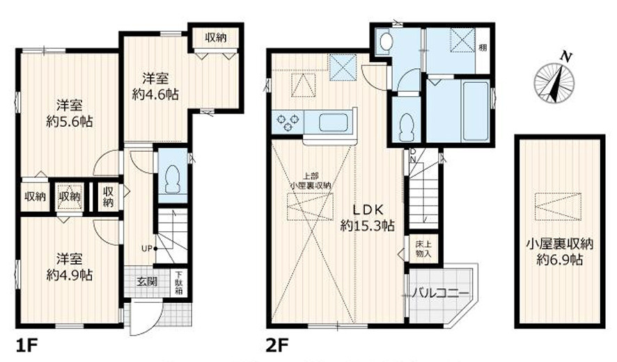 新築/新座市片山1丁目の間取り|3LDK＋小屋裏収納