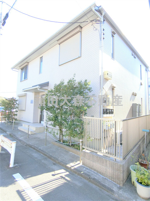 フィカーサSの外観|2013年8月築　軽量鉄骨造地上2階建て総戸数4戸
東京都大田区多摩川2-10-2丁目　東急多摩川線矢口渡駅7分