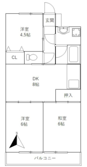 フレグランス松飛台の間取り