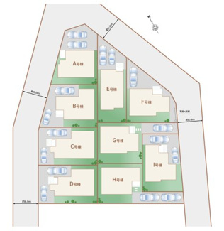 【区画図】 | 【仲介手数料無料！！】日野市新町5丁目　新築戸建て（全9棟）B号棟　4750万円 | 全9棟