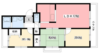 【間取り】 | サンハイツ若草西
