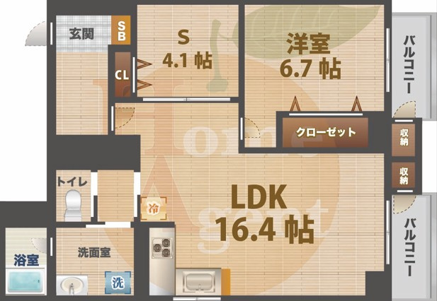【間取り】 | サンハイツ中野 | 1SLDKのお部屋です。