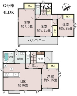 【間取り】 | 【仲介手数料無料！！】日野市新町5丁目　新築戸建て（全9棟）C号棟　4790万円 | G号棟
