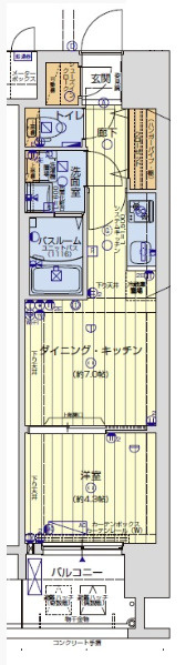 レオンコンフォート九条ガレリアの間取り