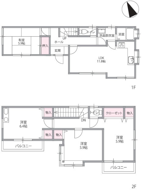 新座市栄2丁目　中古一戸建　東武東上線　朝霞の間取り