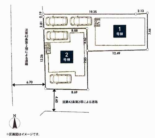 小田原市南町第1　新築戸建全2棟　1号棟の区画図