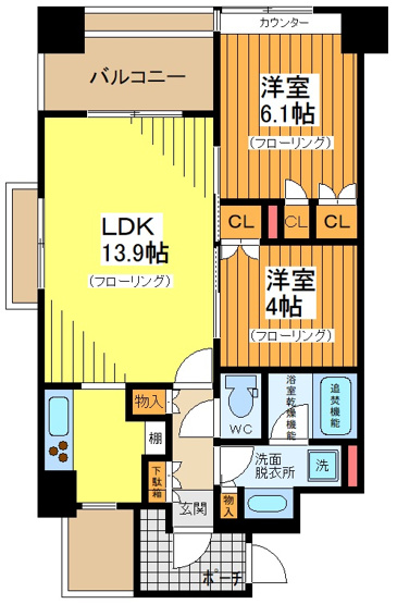 【間取り】 | パークアクシス三宿