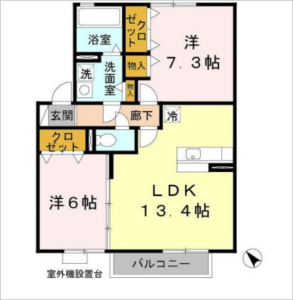 リバーハイム谷八木の間取り