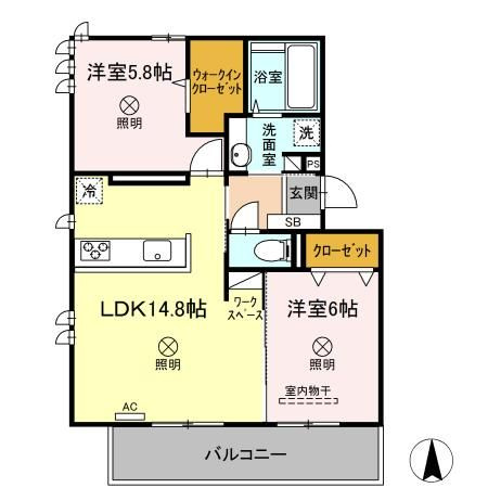 プレジオあくら　C棟の間取り