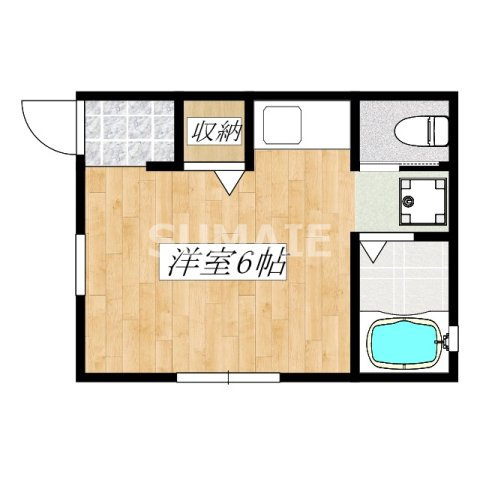 Blue Houseの間取り|角部屋です