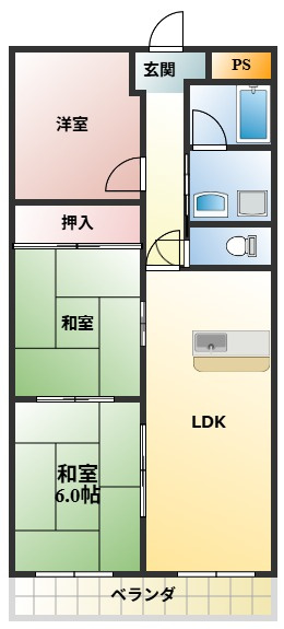 ヴィレヂ泉ヶ丘の間取り