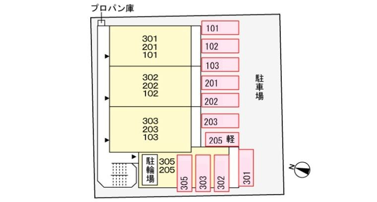 ライフステージ湯山　　刈谷市近郊の賃貸ならクラスホーム刈谷店の区画図
