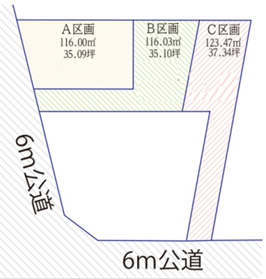 【区画図】 | 武蔵村山市大南2丁目　売地　【全3区画】