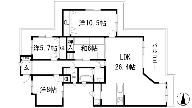【間取り】 | サーパス西宮塩瀬1番館